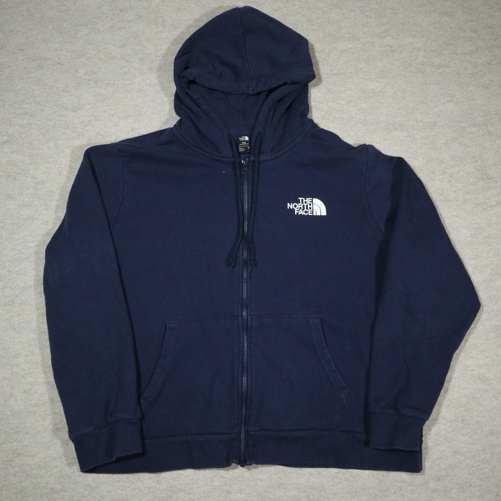 The North Face Womens XL Navy Blue Full Zip Hoodie Circular Design Sweatshirt